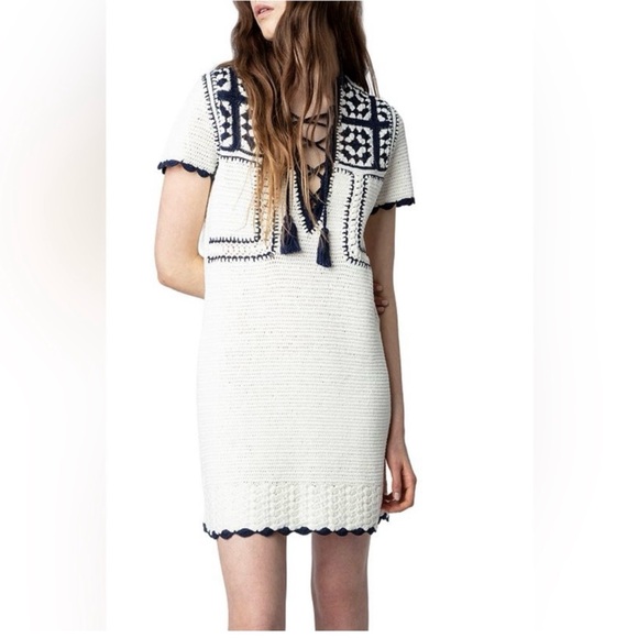 Zadig & Voltaire Imany Crochet Mini Dress - Picture 3 of 10